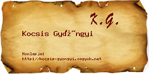 Kocsis Gyöngyi névjegykártya