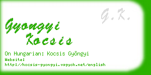 gyongyi kocsis business card
