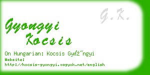 gyongyi kocsis business card